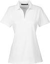 Am image of a Custom Devon and Jones CrownLux Performance Ladies Plaited Polo in White!