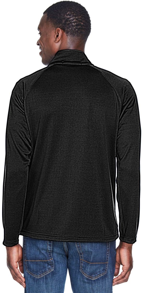 Am image of a Custom Devon & Jones Men's Stretch Tech Shell® Compass Full Zip in Black!