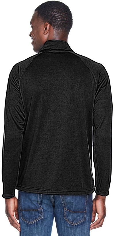 Am image of a Custom Devon & Jones Men's Stretch Tech Shell® Compass Full Zip in Black!
