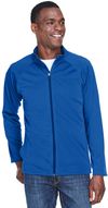 Am image of a Custom Devon & Jones Men's Stretch Tech Shell® Compass Full Zip in True Royal!