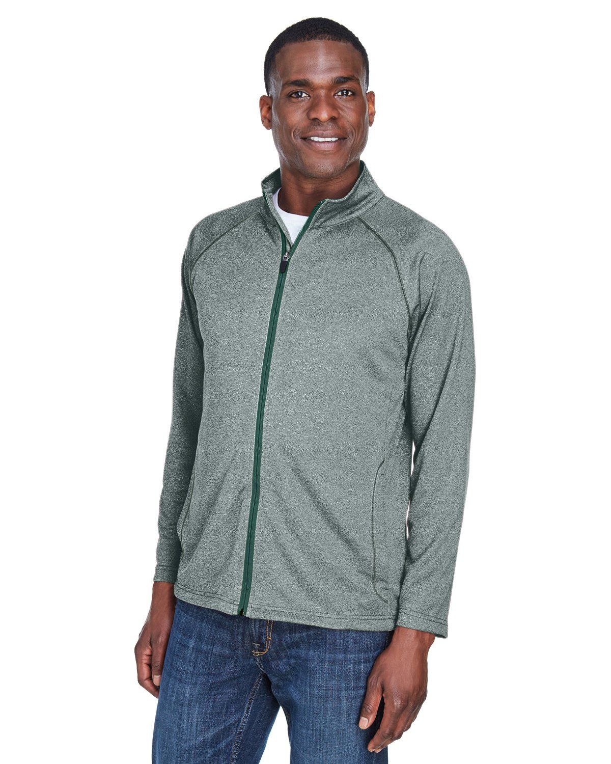 Devon & Jones Men's Stretch Tech Shell® Compass Full Zip in Forest Heather