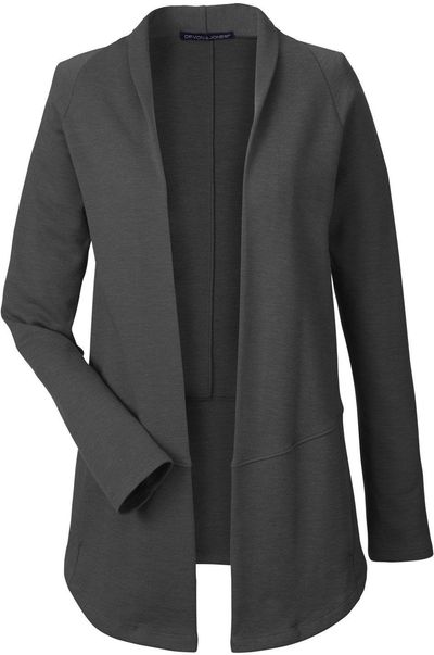Am image of a Custom Devon & Jones Ladies' New Classics™ Charleston Cardigan in BLACK MELANGE!