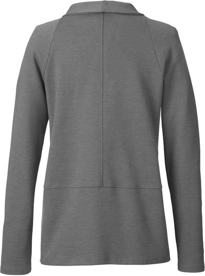 Am image of a Custom Devon & Jones Ladies' New Classics™ Charleston Cardigan in GRAPHITE MELANGE!