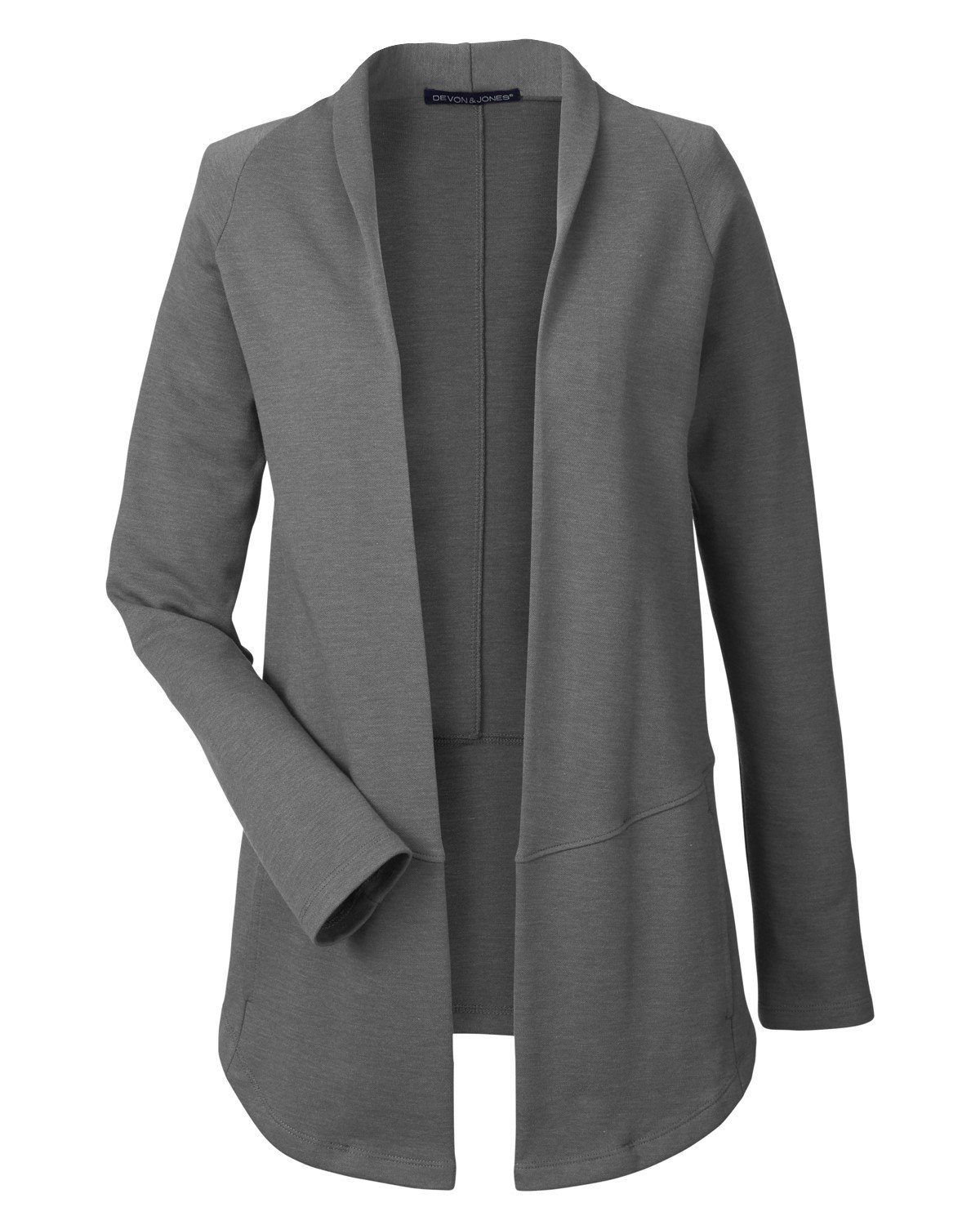 Devon & Jones Ladies' New Classics™ Charleston Cardigan in GRAPHITE MELANGE