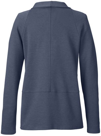 Am image of a Custom Devon & Jones Ladies' New Classics™ Charleston Cardigan in NAVY MELANGE!
