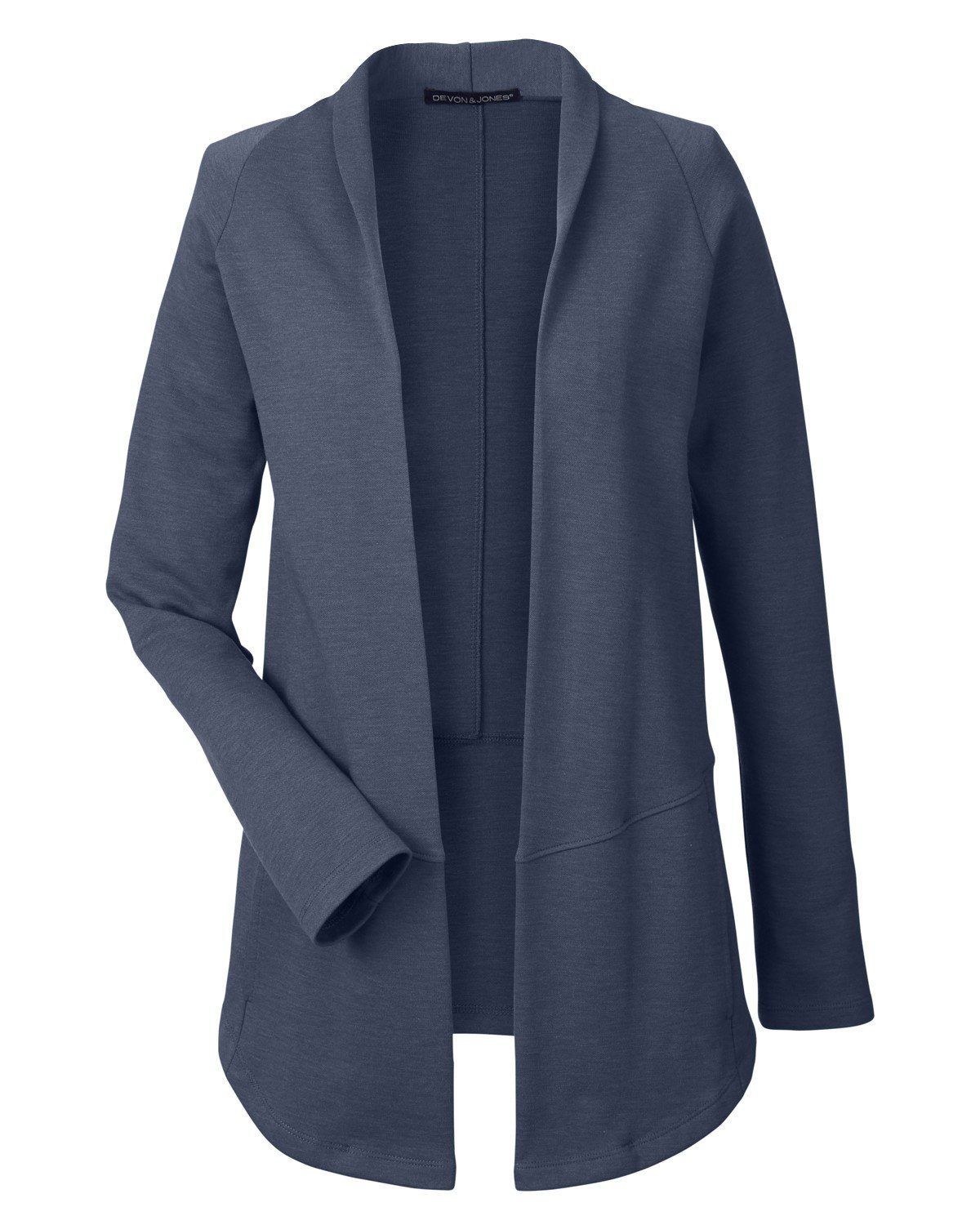 Devon & Jones Ladies' New Classics™ Charleston Cardigan in NAVY MELANGE