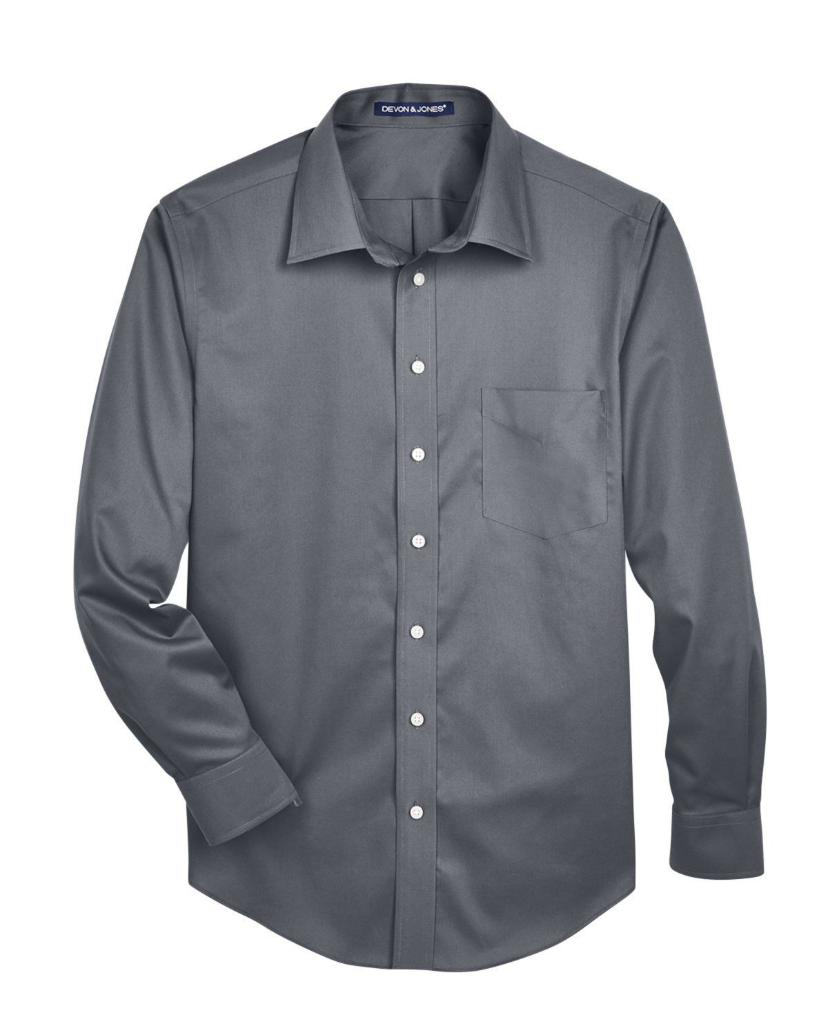 Devon & Jones Men's Crown Woven Collection™ Solid Stretch Twill in Graphite