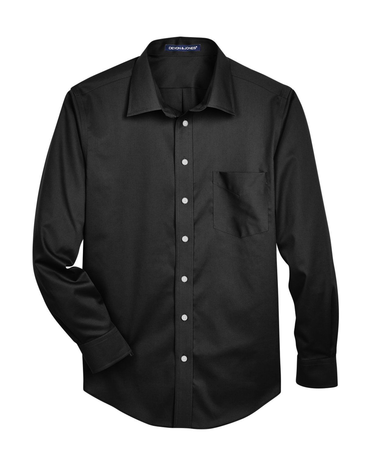 Devon & Jones Men's Crown Woven Collection™ Solid Stretch Twill in Black