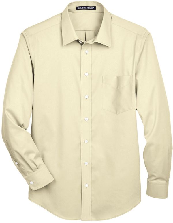 Am image of a Custom Devon & Jones Men's Crown Woven Collection™ Solid Stretch Twill in Transparent Yellow!