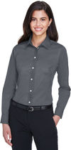 An image of a Custom Devon and Jones Ladies Crown Collection Solid Stretch Twill Woven Shirt!
