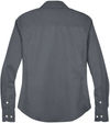 Am image of a Custom Devon and Jones Ladies Crown Collection Solid Stretch Twill Woven Shirt in Graphite!