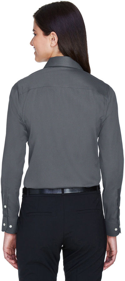 An image of a Custom Devon and Jones Ladies Crown Collection Solid Stretch Twill Woven Shirt!