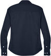 Am image of a Custom Devon and Jones Ladies Crown Collection Solid Stretch Twill Woven Shirt in Navy!