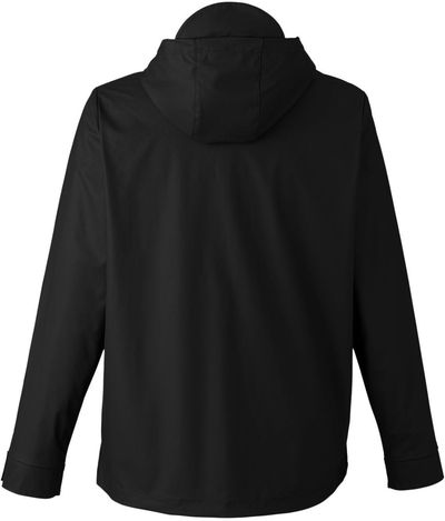 Am image of a Custom Devon & Jones Unisex New Classics Prescott Rain Jacket in BLACK!