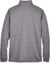 Am image of a Custom Devon & Jones Men's Newbury Melange Fleece Quarter Zip in Dark Grey Heathr!