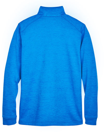 Am image of a Custom Devon & Jones Men's Newbury Melange Fleece Quarter Zip in French Blue Hthr!
