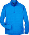 Am image of a Custom Devon & Jones Men's Newbury Melange Fleece Quarter Zip in French Blue Hthr!
