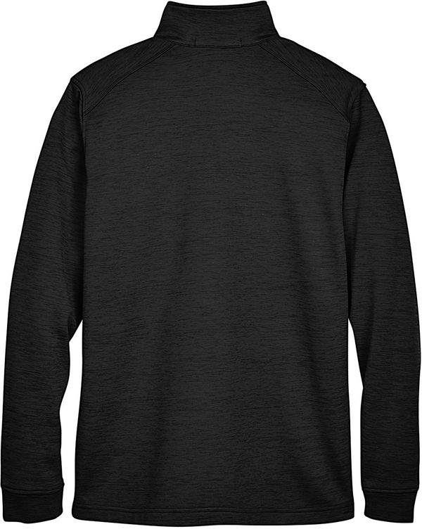 Am image of a Custom Devon & Jones Men's Newbury Melange Fleece Quarter Zip in Black Heather!