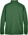 Am image of a Custom Devon & Jones Men's Newbury Melange Fleece Quarter Zip in Forest Heather!