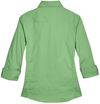 Am image of a Custom Devon and Jones Ladies Perfect Fit Three Quarters Sleeve Stretch Poplin Blouse in Lime!