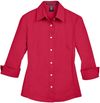 Am image of a Custom Devon and Jones Ladies Perfect Fit Three Quarters Sleeve Stretch Poplin Blouse in Red!
