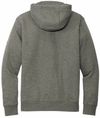 Am image of a Custom Nike Club Fleece Sleeve Swoosh Full Zip Hoodie in Charcoal Heather!