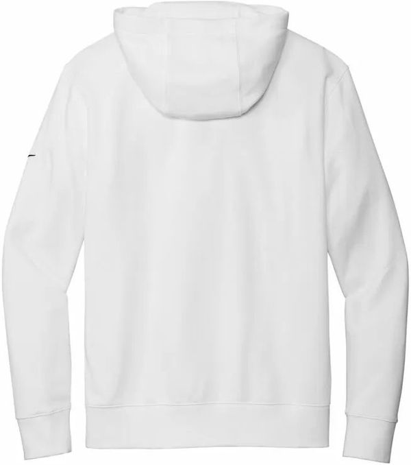 Am image of a Custom Nike Club Fleece Sleeve Swoosh Full Zip Hoodie in White!