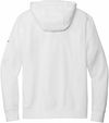 Am image of a Custom Nike Club Fleece Sleeve Swoosh Full Zip Hoodie in White!