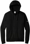 Am image of a Custom Nike Club Fleece Sleeve Swoosh Full Zip Hoodie in Black!