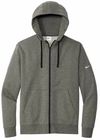 Am image of a Custom Nike Club Fleece Sleeve Swoosh Full Zip Hoodie in Charcoal Heather!