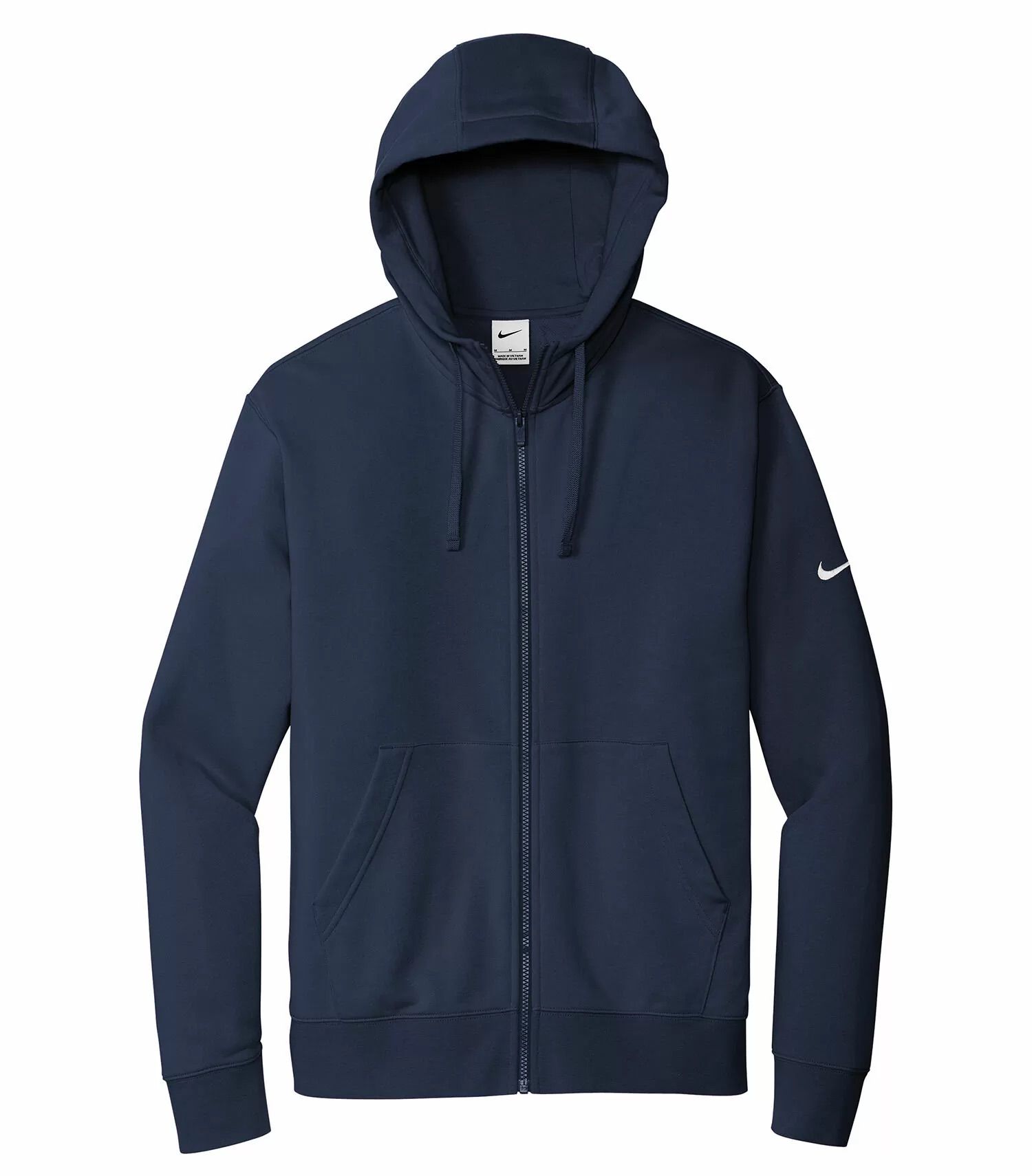 Nike Club Fleece Sleeve Swoosh Full Zip Hoodie in Midnight Navy