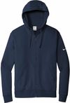 Am image of a Custom Nike Club Fleece Sleeve Swoosh Full Zip Hoodie in Midnight Navy!