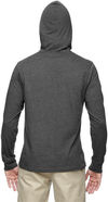 Am image of a Custom Econscious Unisex 4.25 oz. Blended Eco Jersey Pullover Hoodie in Charcoal/Black!