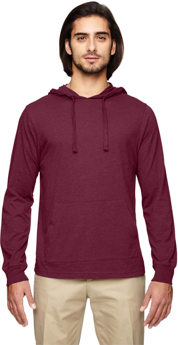 Am image of a Custom Econscious Unisex 4.25 oz. Blended Eco Jersey Pullover Hoodie in Berry!