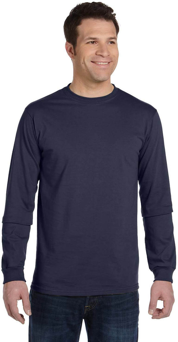 An image of a Custom Econscious Mens Organic Cotton Classic Long Sleeve T Shirt in Pacific!