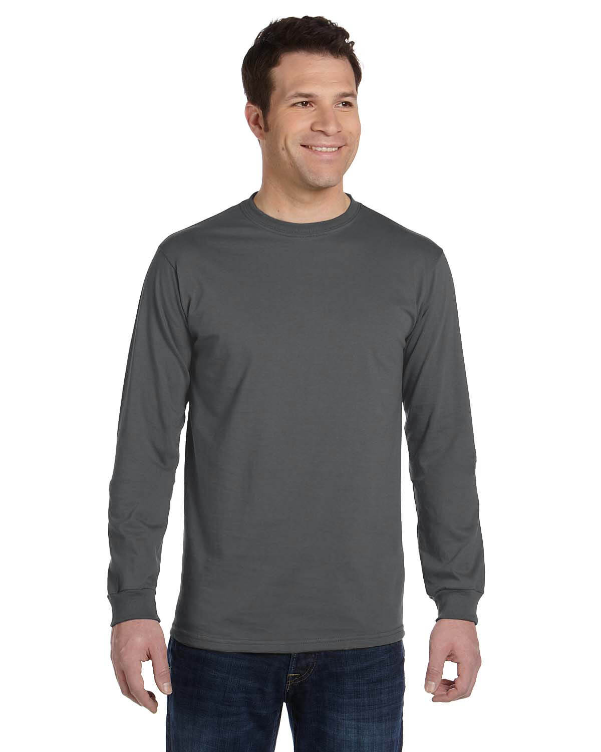 Econscious Mens Organic Cotton Classic Long Sleeve T Shirt in Charcoal
