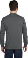 Am image of a Custom Econscious Mens Organic Cotton Classic Long Sleeve T Shirt in Charcoal!