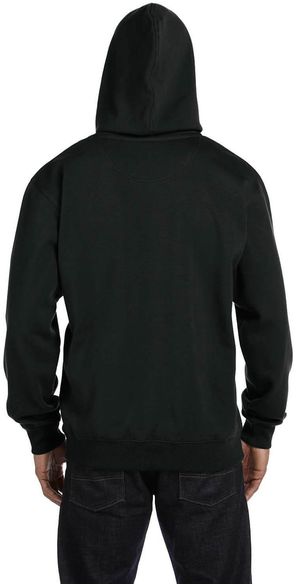 Am image of a Custom Econscious Unisex Heritage Pullover Hooded Sweatshirt in Black!