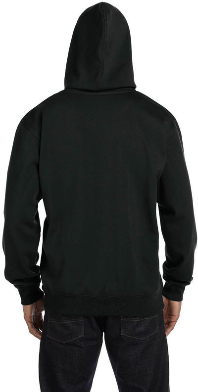 Am image of a Custom Econscious Unisex Heritage Pullover Hooded Sweatshirt in Black!