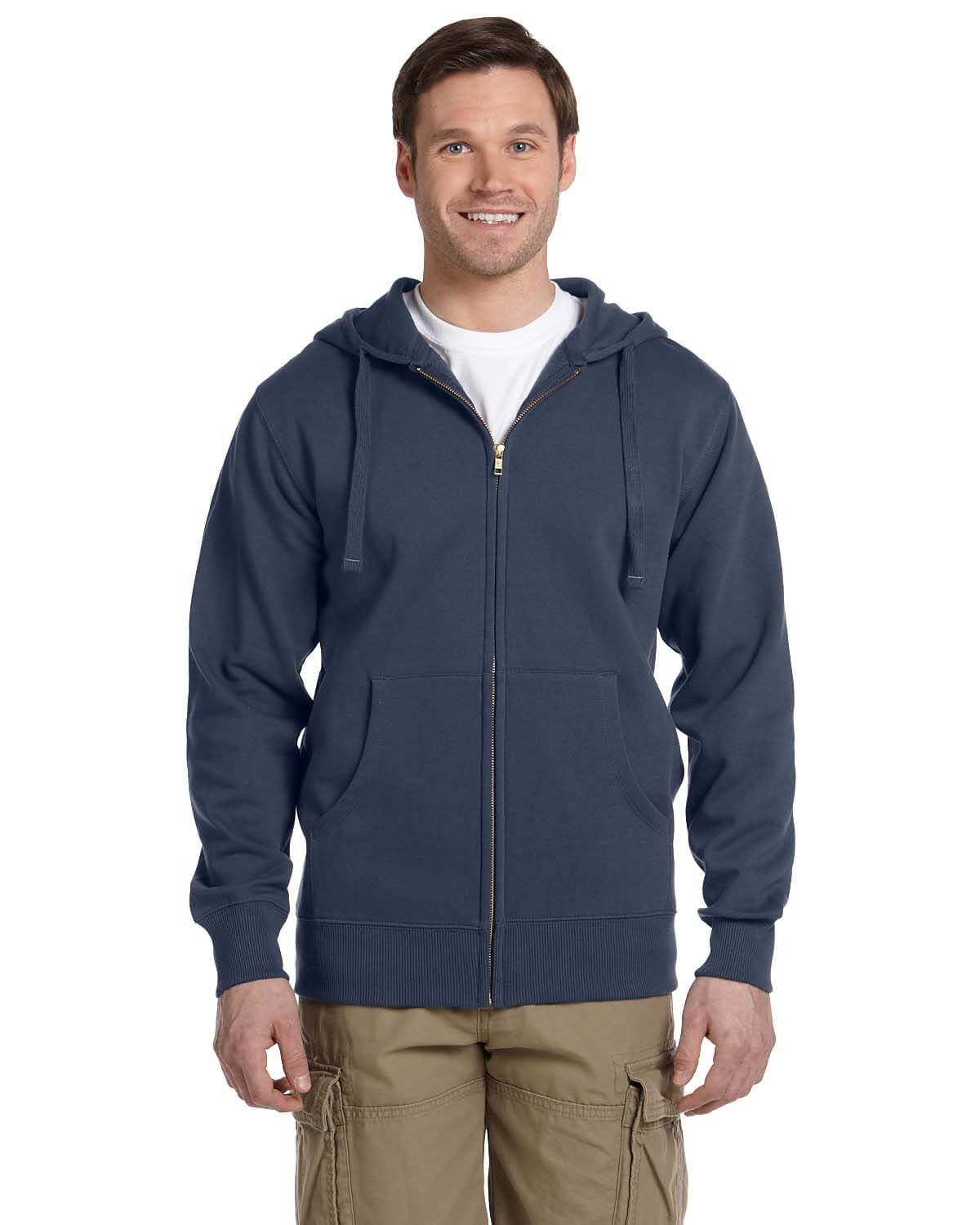 Econscious Men's Organic Recycled Full Zip Hood in Pacific