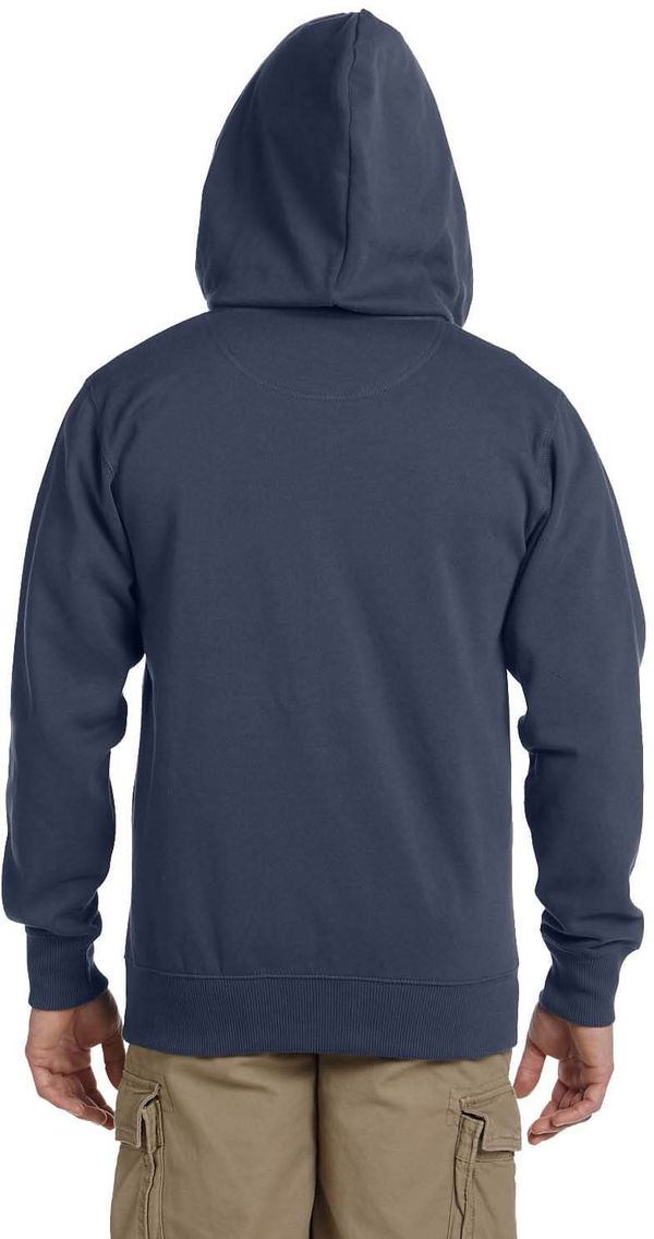 Am image of a Custom Econscious Men's Organic Recycled Full Zip Hood in Pacific!