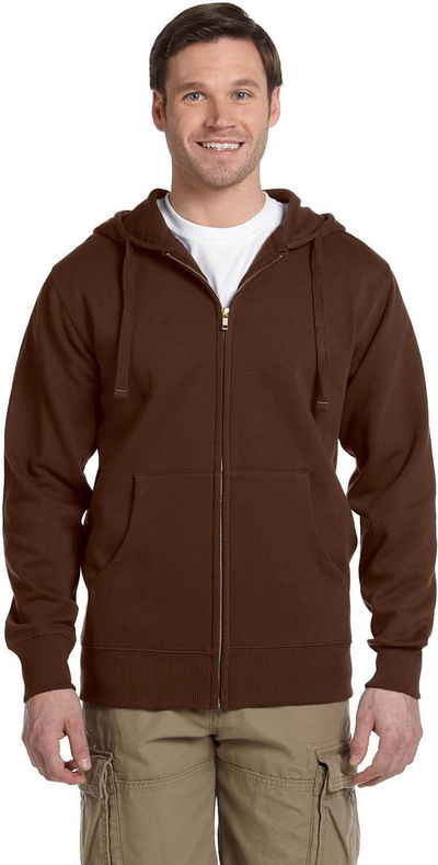 Am image of a Custom Econscious Men's Organic Recycled Full Zip Hood in Earth!