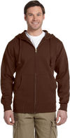 Am image of a Custom Econscious Men's Organic Recycled Full Zip Hood in Earth!