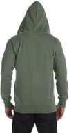 Am image of a Custom Econscious Men's 7 oz. Organic Recycled Heathered Full Zip Hood in Military Green!
