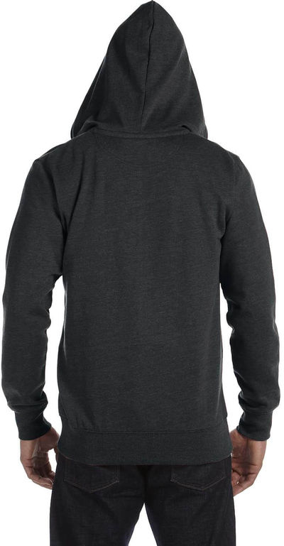 Am image of a Custom Econscious Men's 7 oz. Organic Recycled Heathered Full Zip Hood in Charcoal!