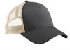 Am image of a Custom Econscious Eco Trucker Organic Recycled Hat in Black/Oyster!