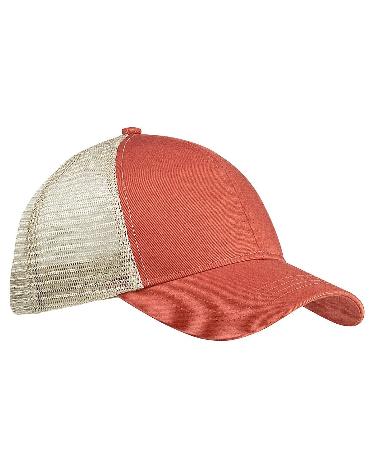 Econscious Eco Trucker Organic Recycled Hat in Orange Poppy/Oyster