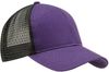 Am image of a Custom Econscious Eco Trucker Organic Recycled Hat in Beetroot/Black!