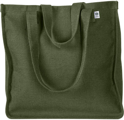 Am image of a Custom Econscious 6.8 oz Hemp Market Tote in Olive!