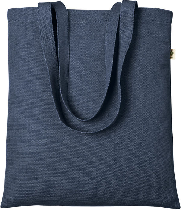 Am image of a Custom Econscious 6.8 oz Hemp Simplicity Tote in Navy!
